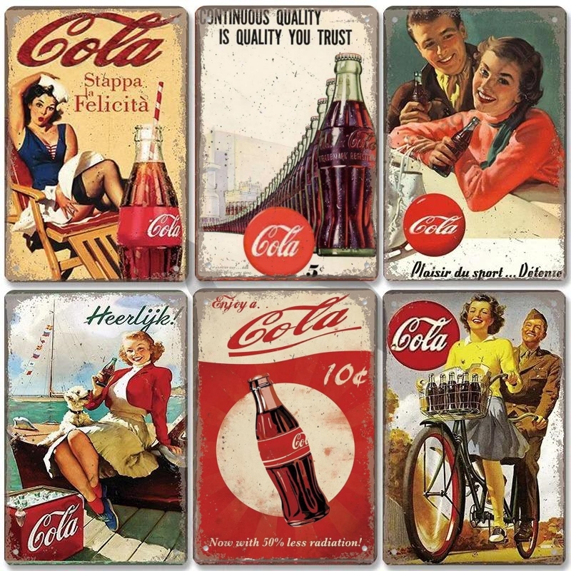 Coffee Tea Poster - HD Tin Sign Vintage Coca Cola