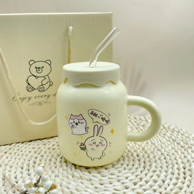 Good Coffee Tea - Chiikawa Ceramic Mug With Lid And