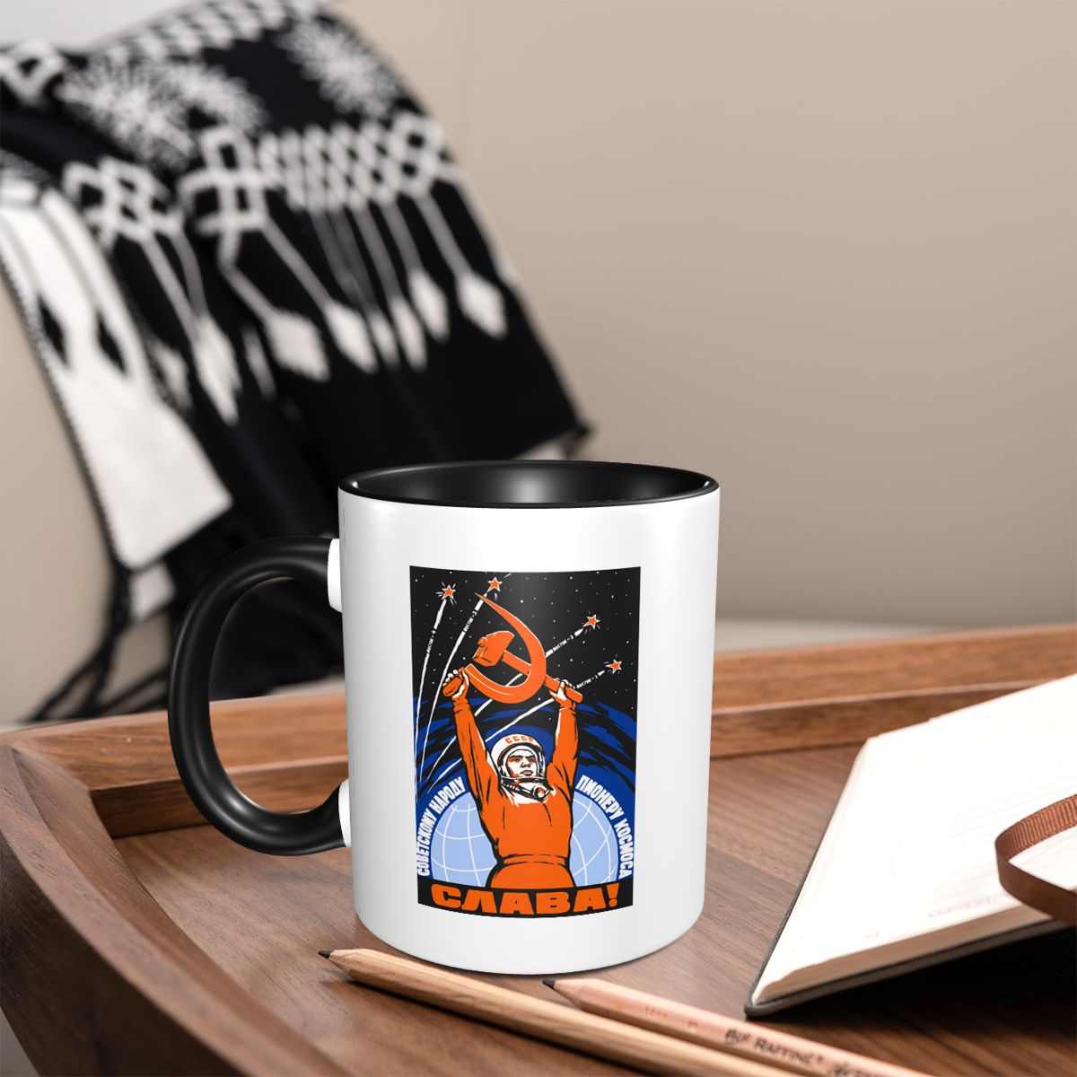 Coffee Tea Poster - Yuri Gagarin CCCP Soviet Space Poster