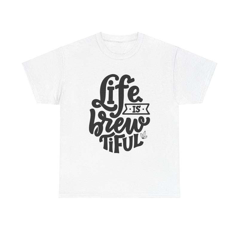 Life is Brew tiful T Shirt cof - Coffee Tea Quotes Short บทวิจารณ์และราคา