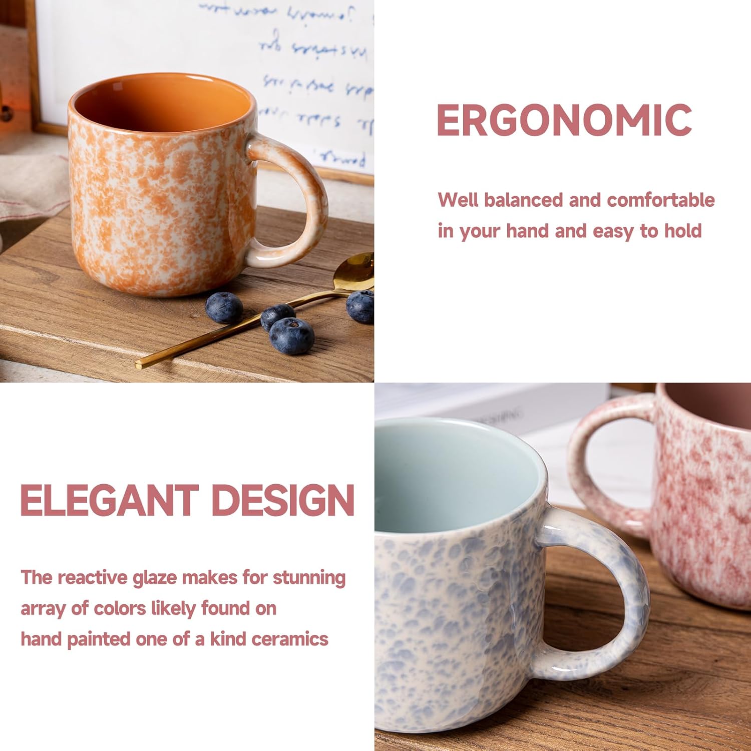 12 OZ Coffee Mugs Set of 6, Mo - Coffee Tea Images บทวิจารณ์และราคา