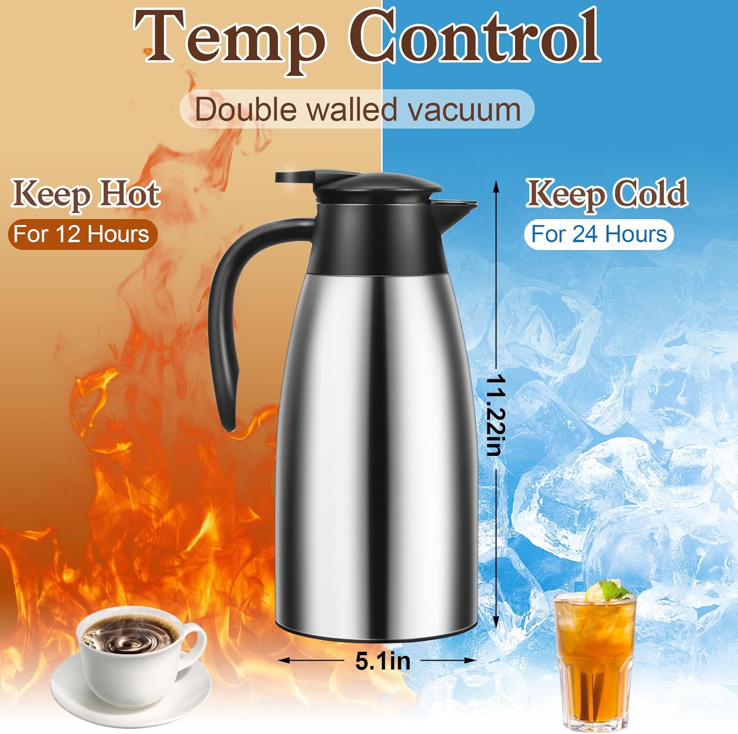 2 Pcs 68oz Stainless Steel Cof - Coffee Tea Images บทวิจารณ์และราคา