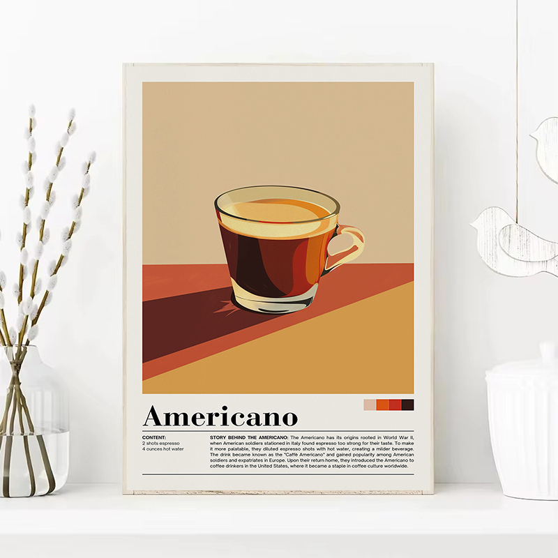 Vintage Coffee Beverage Poster - Coffee Tea Poster บทวิจารณ์และราคา