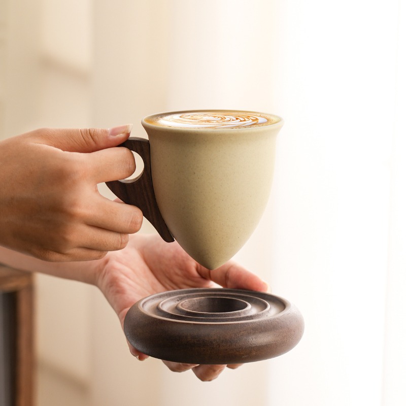 Creative Brown Ceramic and Woo - Coffee Tea For Garden บทวิจารณ์และราคา