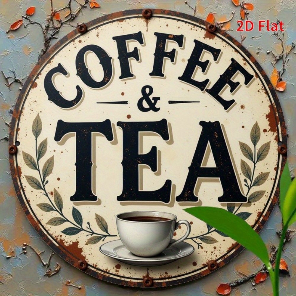 Vintage Metal Coffee Tea Sign  - Coffee Tea For Garden บทวิจารณ์และราคา
