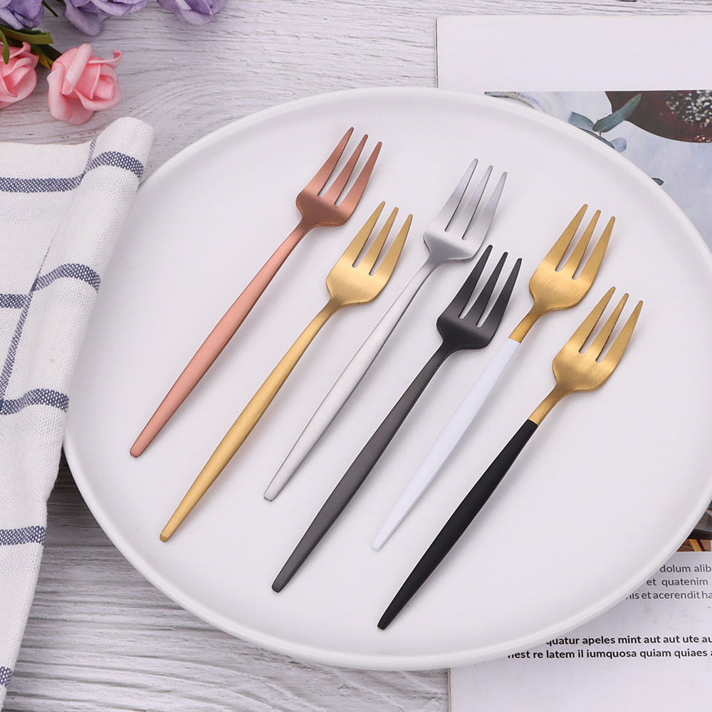 3/6 Pieces Gold Fruit Fork Sta - Coffee Tea Sugar Canister Set บทวิจารณ์และราคา