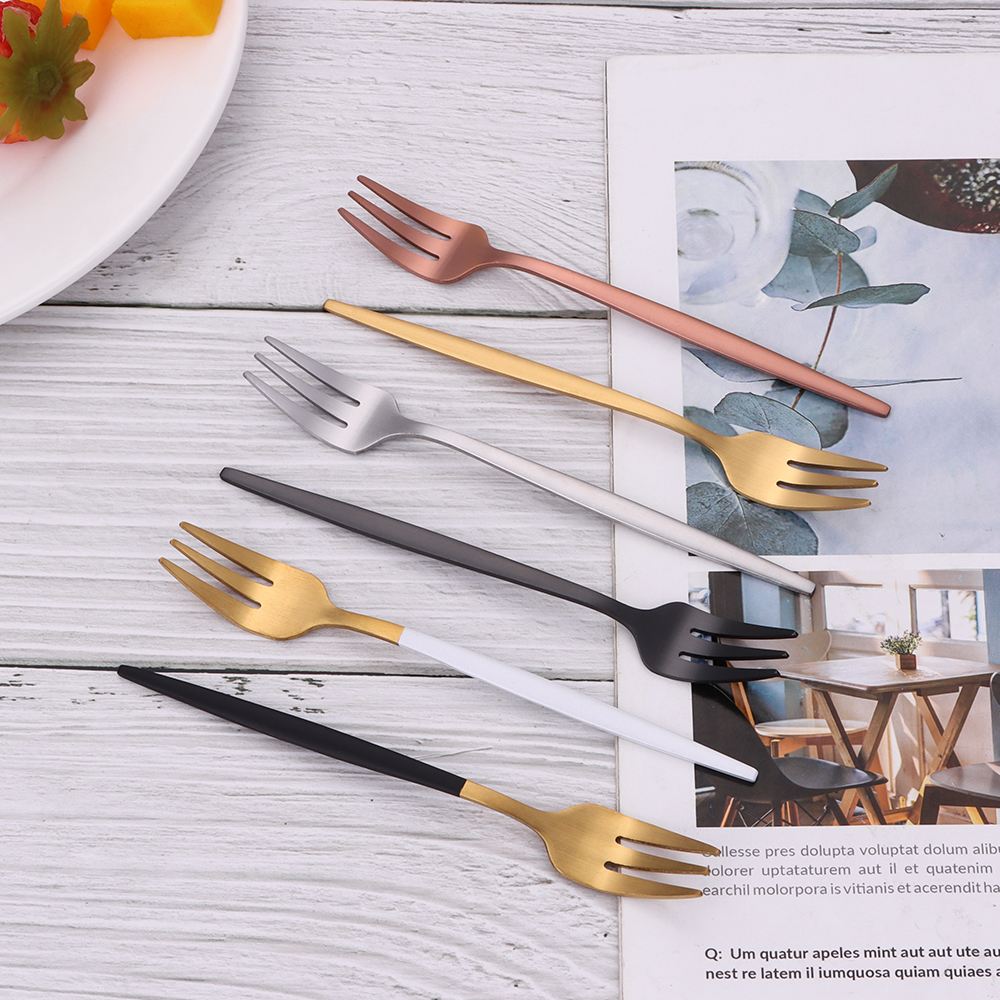 3/6 Pieces Gold Fruit Fork Sta - Coffee Tea Sugar Canister Set บทวิจารณ์และราคา