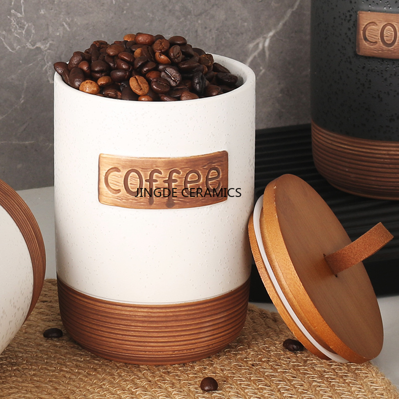 1pc Ceramic sealed jar Coffee  - Coffee Tea Sugar Canister Set บทวิจารณ์และราคา