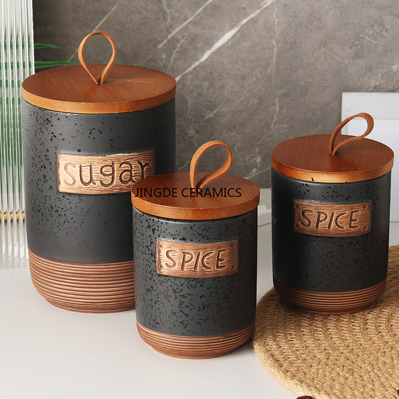 1pc Ceramic sealed jar Coffee  - Coffee Tea Sugar Canister Set บทวิจารณ์และราคา
