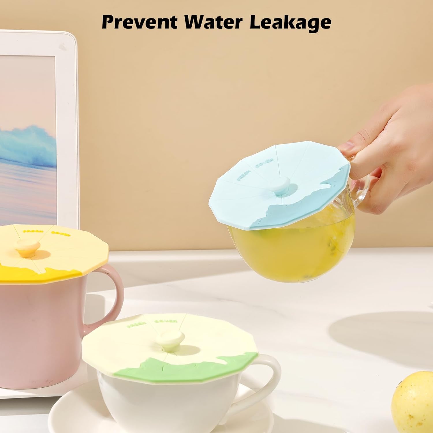 Silicone Cup Covers Set of 3,  - Coffee Tea Images บทวิจารณ์และราคา