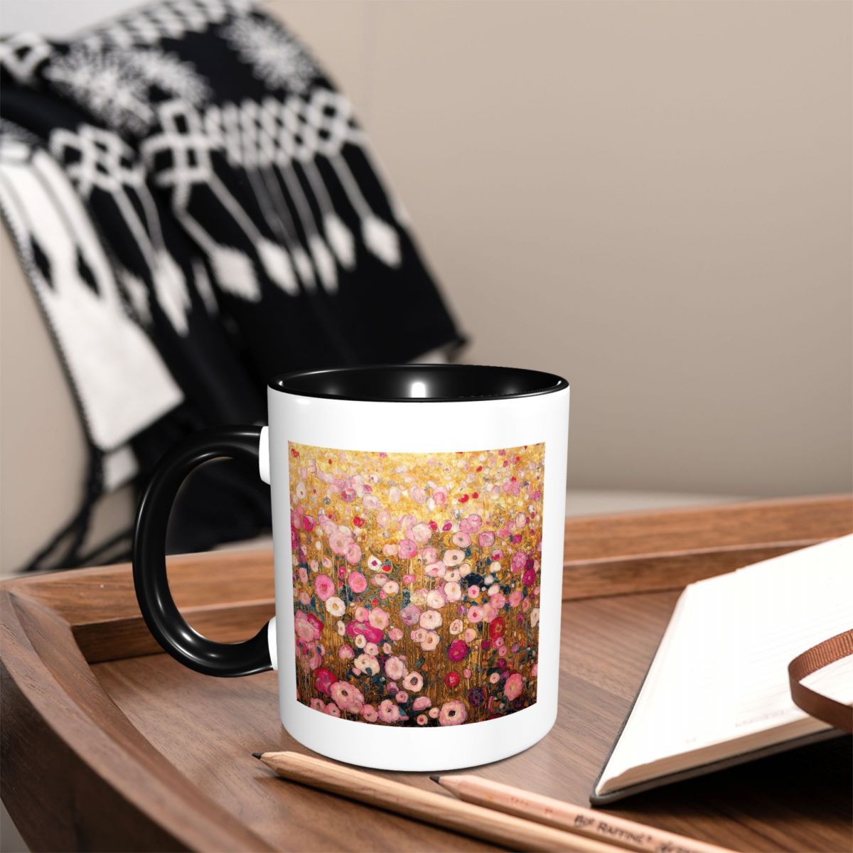 Gustav Klimt Pink Flower Garde - Coffee Tea For Garden บทวิจารณ์และราคา
