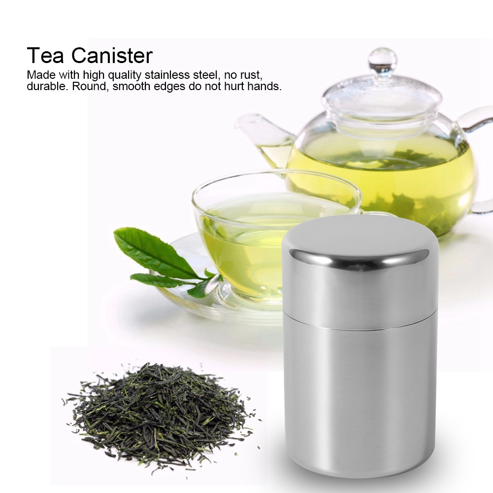 Stainless Steel Tea Leaf Tins  - Coffee Tea Sugar Canister Set บทวิจารณ์และราคา