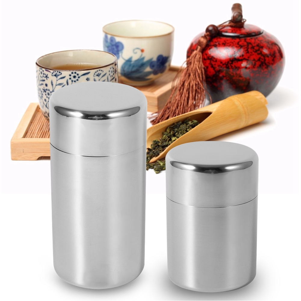 Stainless Steel Tea Leaf Tins  - Coffee Tea Sugar Canister Set บทวิจารณ์และราคา