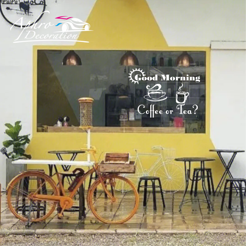 Vinyl Removable DIY Sticker Fo - Coffee Tea Good Morning บทวิจารณ์และราคา
