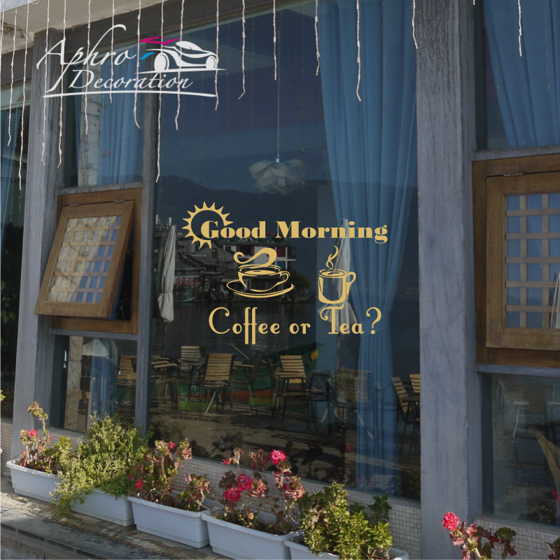 Vinyl Removable DIY Sticker Fo - Coffee Tea Good Morning บทวิจารณ์และราคา