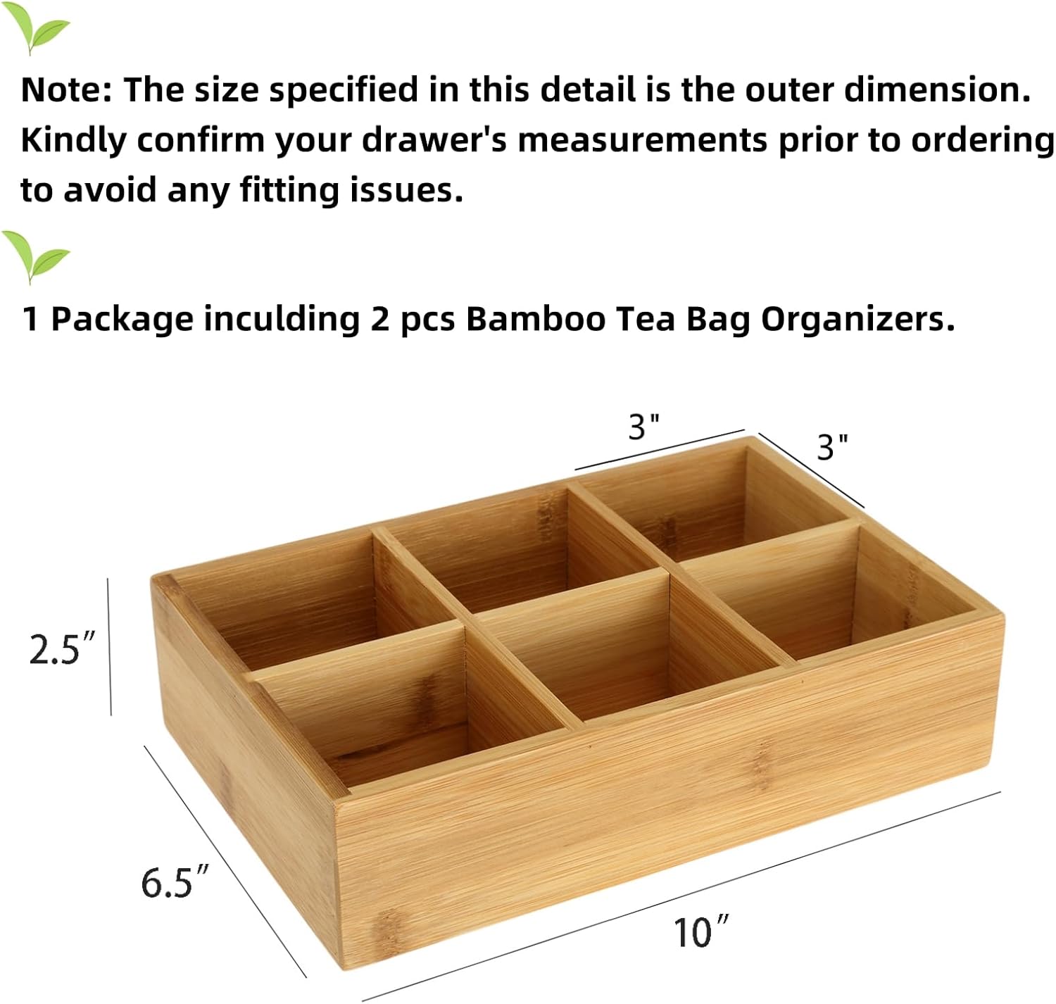 Bamboo Tea Bag Organizer 2 Pac - Coffee Tea Images บทวิจารณ์และราคา