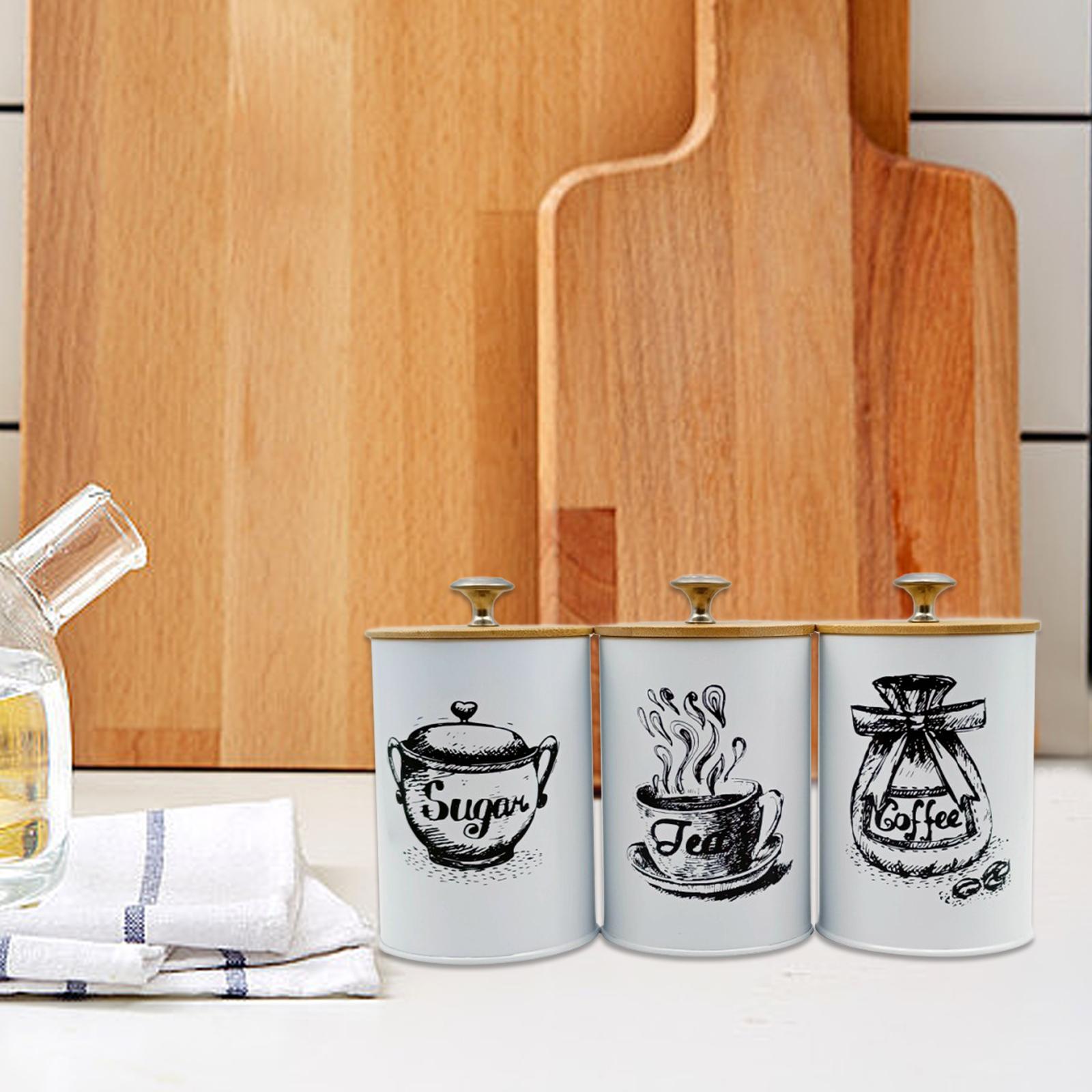 3Pcs Sealed Coffee Canister Se - Coffee Tea Sugar Canister Set บทวิจารณ์และราคา