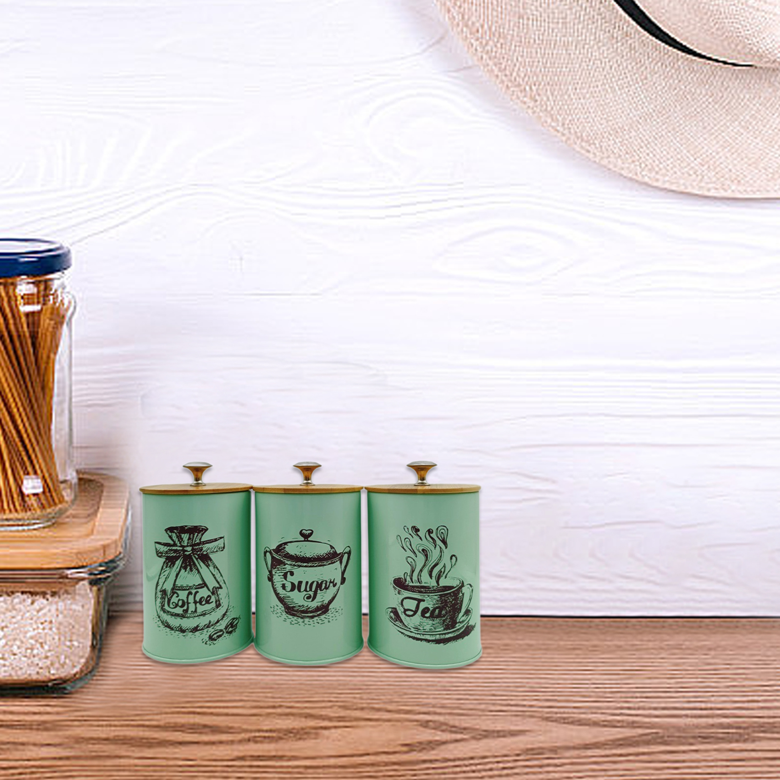 3Pcs Sealed Coffee Canister Se - Coffee Tea Sugar Canister Set บทวิจารณ์และราคา