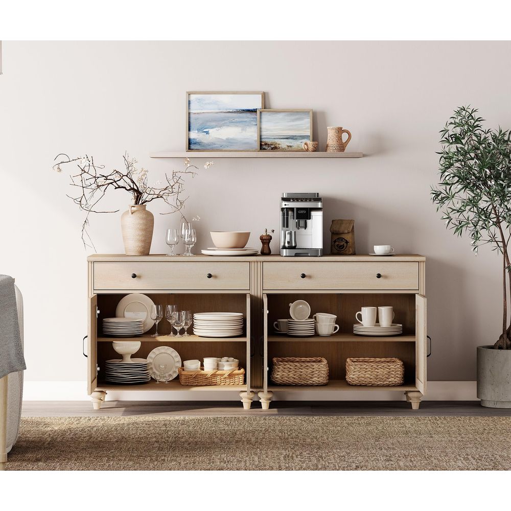 Buffet Cabinet with 4 Doors an - Coffee & Tea Difabis บทวิจารณ์และราคา