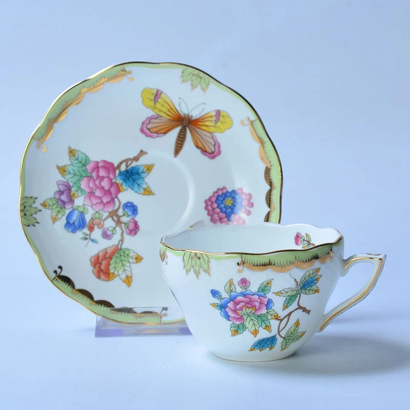 Classical Cup and Saucer Flowe - Coffee Tea Gift Basket บทวิจารณ์และราคา