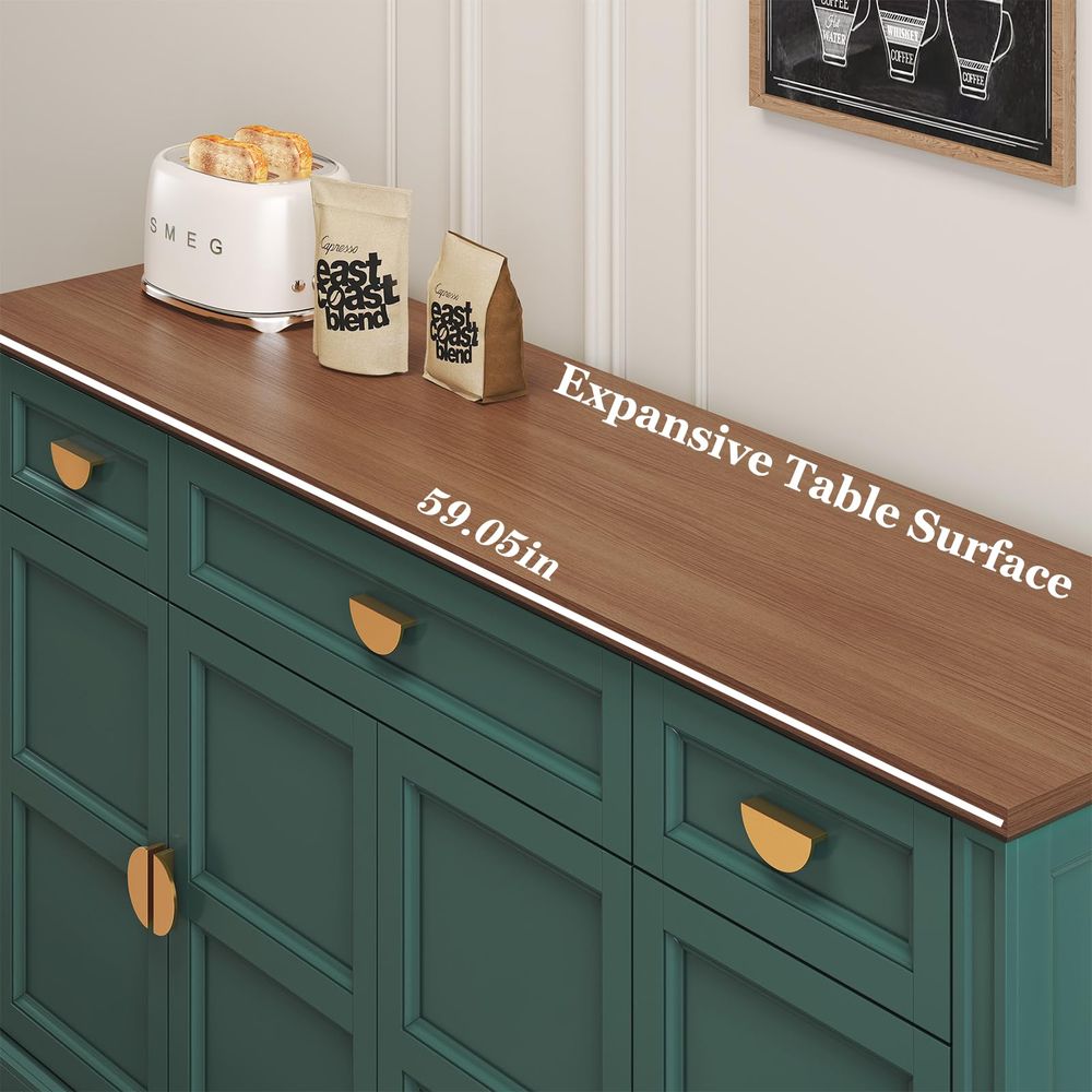60 Large Buffet Sideboard Cabi - Coffee & Tea Difabis บทวิจารณ์และราคา
