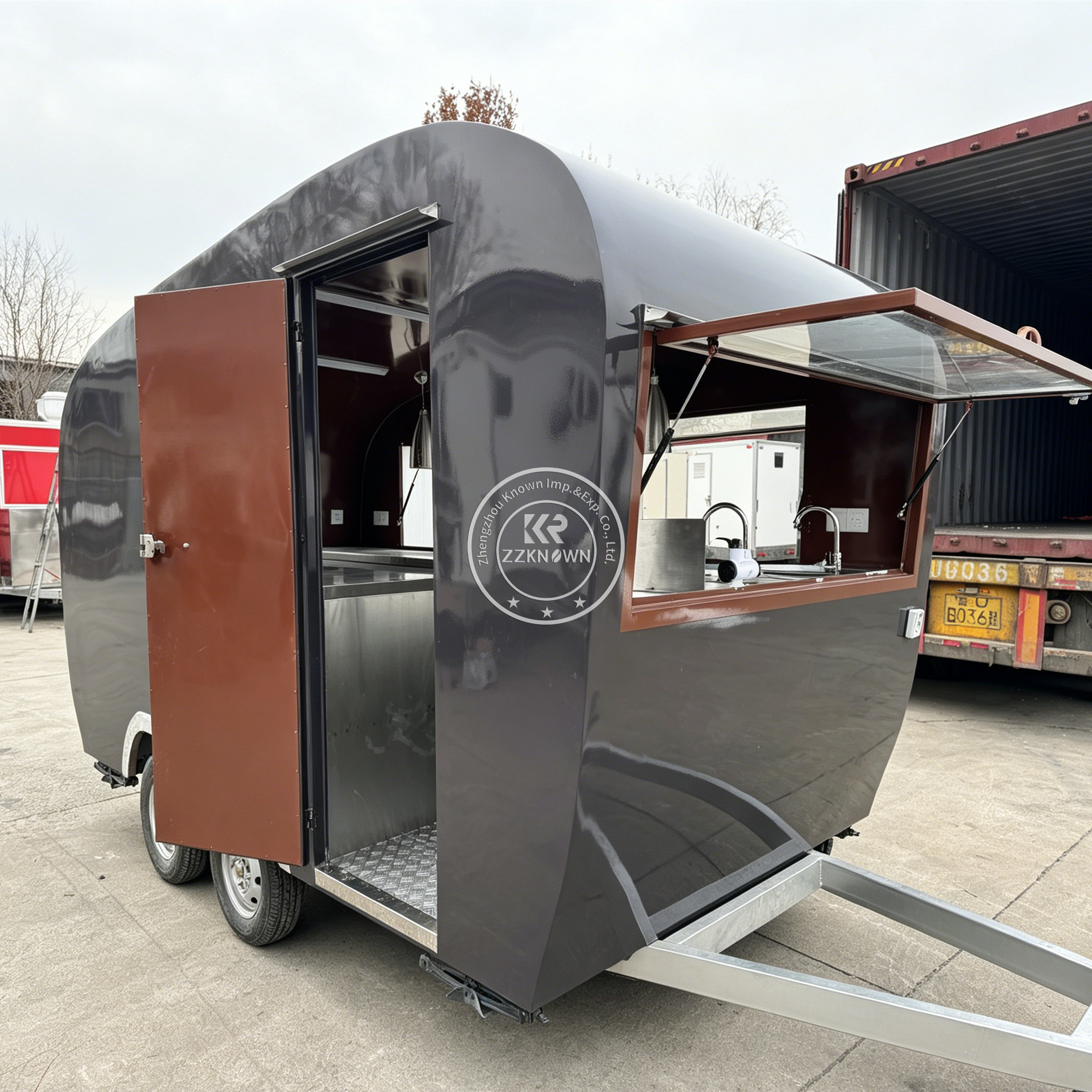Outdoor Mobile Coffee Bubble T - Coffee Tea Kiosk บทวิจารณ์และราคา