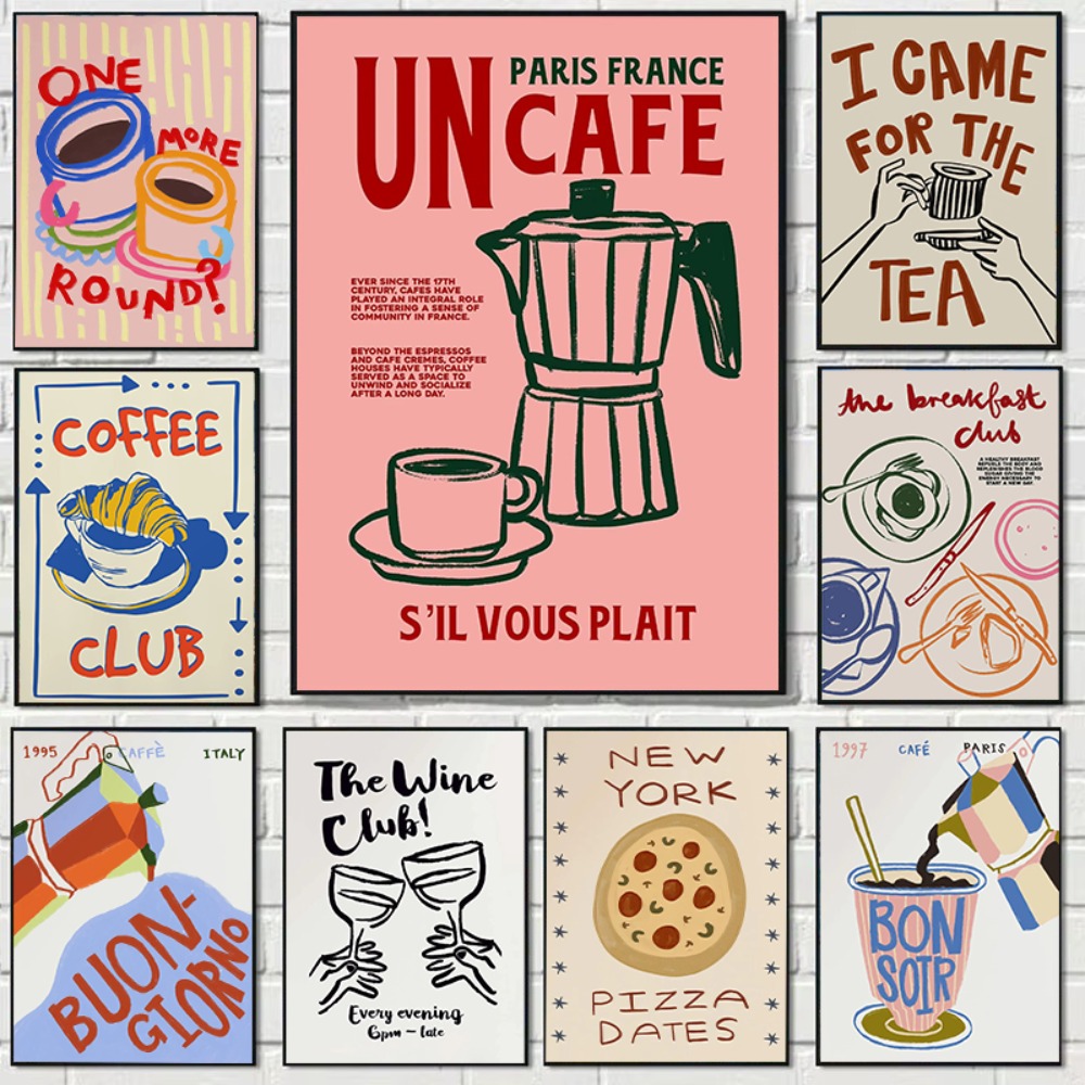 Coffee Shop Afternoon Tea Croi - Coffee Tea Poster บทวิจารณ์และราคา