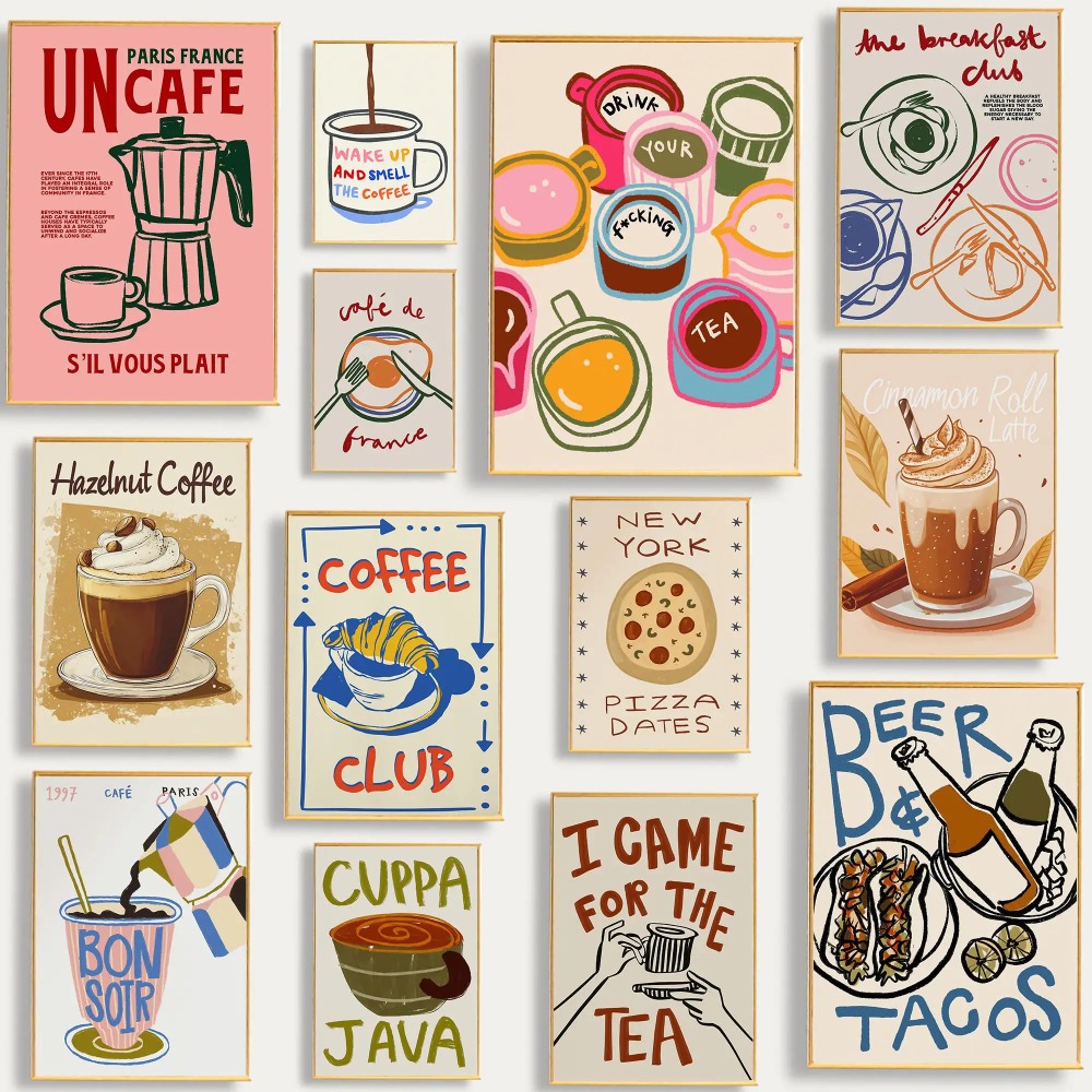 Coffee Shop Afternoon Tea Croi - Coffee Tea Poster บทวิจารณ์และราคา