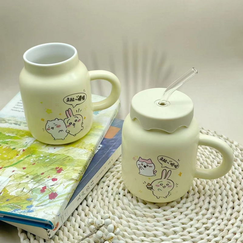 Chiikawa Ceramic Mug With Lid  - Good Coffee Tea บทวิจารณ์และราคา