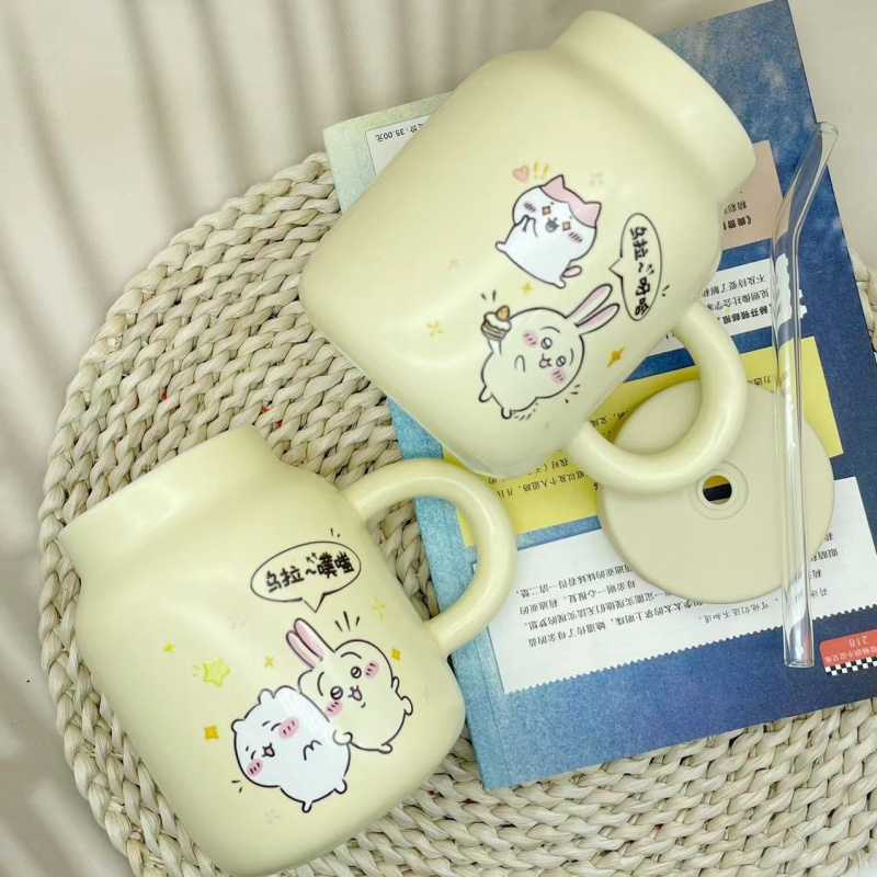 Chiikawa Ceramic Mug With Lid  - Good Coffee Tea บทวิจารณ์และราคา