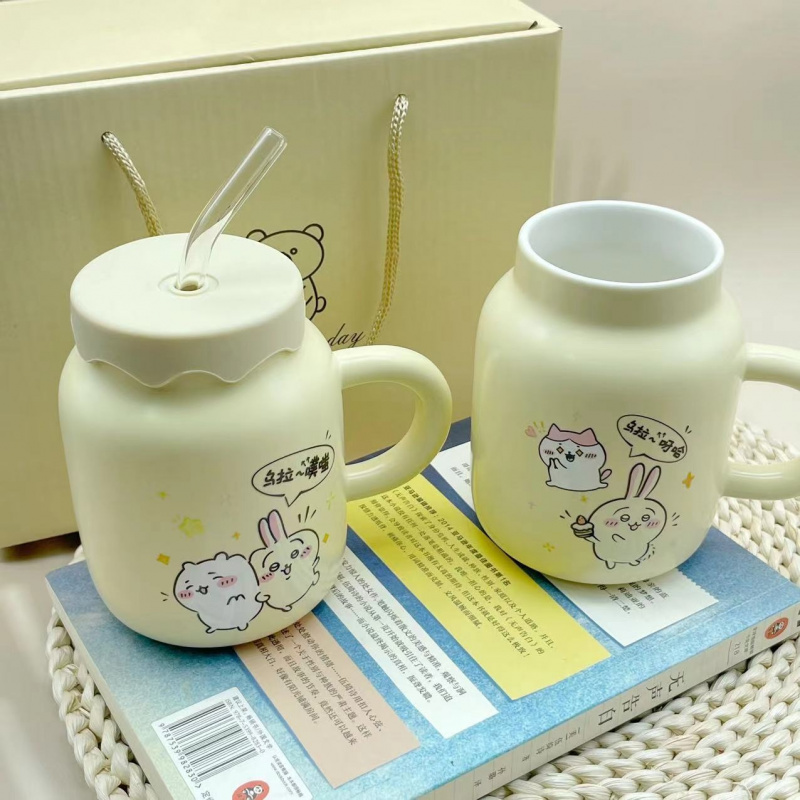 Chiikawa Ceramic Mug With Lid  - Good Coffee Tea บทวิจารณ์และราคา