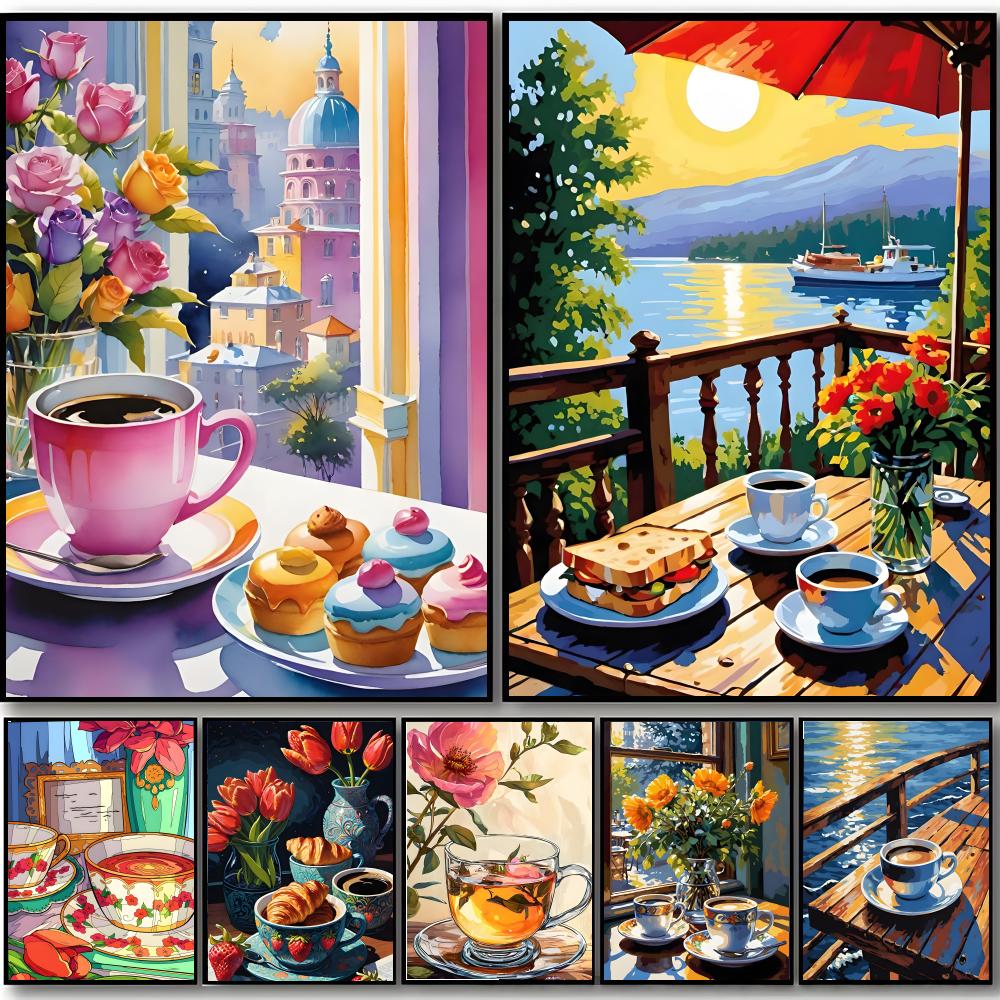 Sweet Cozy Delicate Art A-Afte - Coffee Tea Poster บทวิจารณ์และราคา