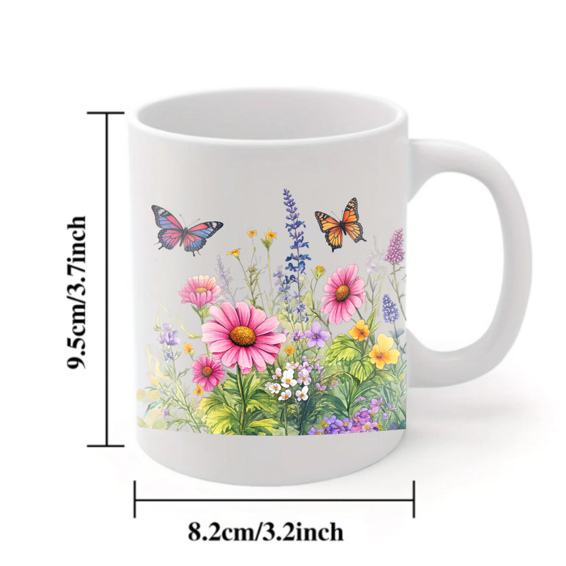 Ceramic cup white flower garde - Coffee Tea For Garden บทวิจารณ์และราคา
