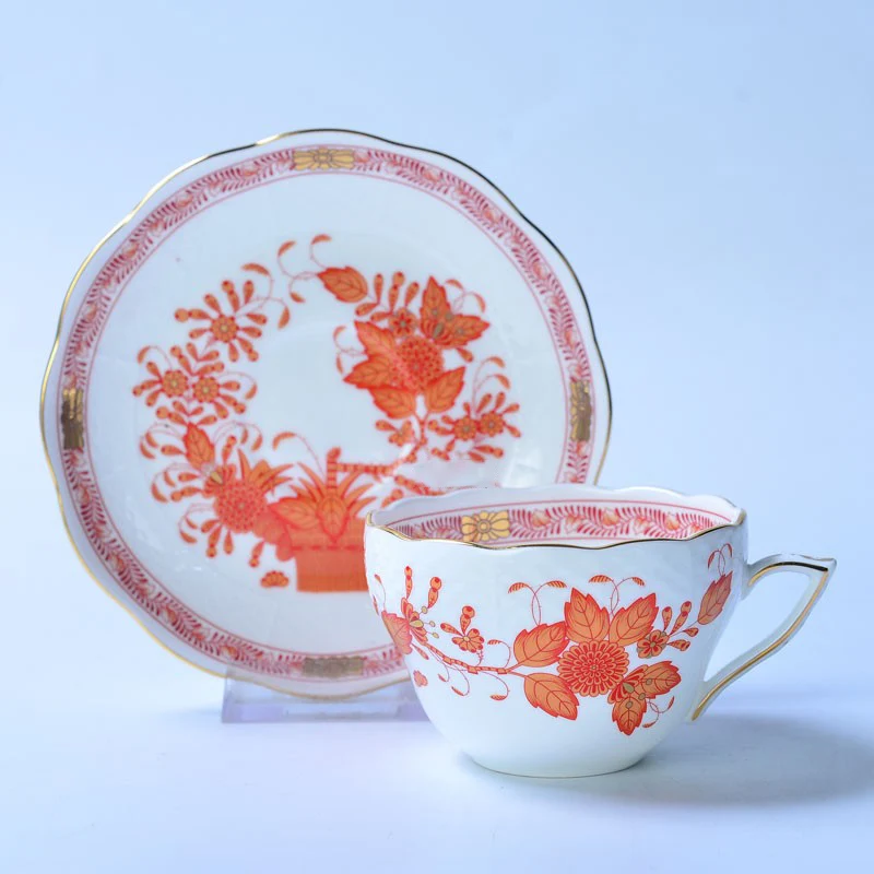 Classical Cup and Saucer Flowe - Coffee Tea Gift Basket บทวิจารณ์และราคา