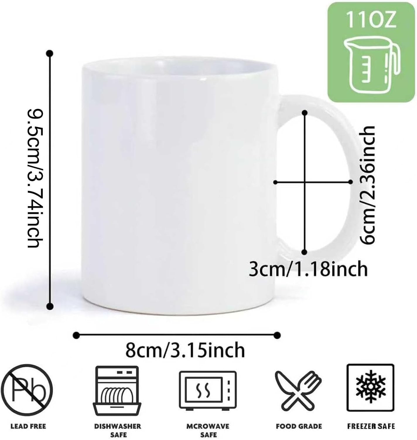 36pcs Sublimation Mugs 11oz Wh - Coffee Tea Images บทวิจารณ์และราคา