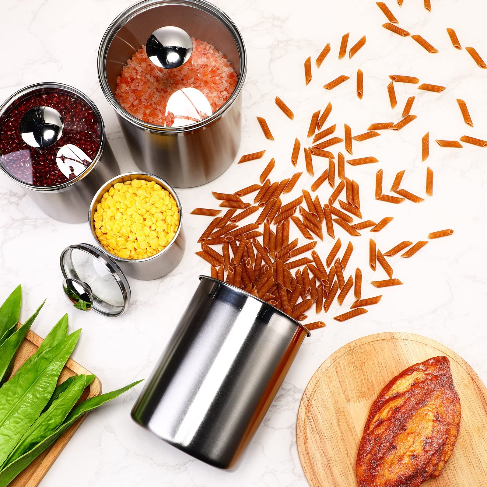 Food Storage Containers Tea Co - Coffee Tea Sugar Canister Set บทวิจารณ์และราคา