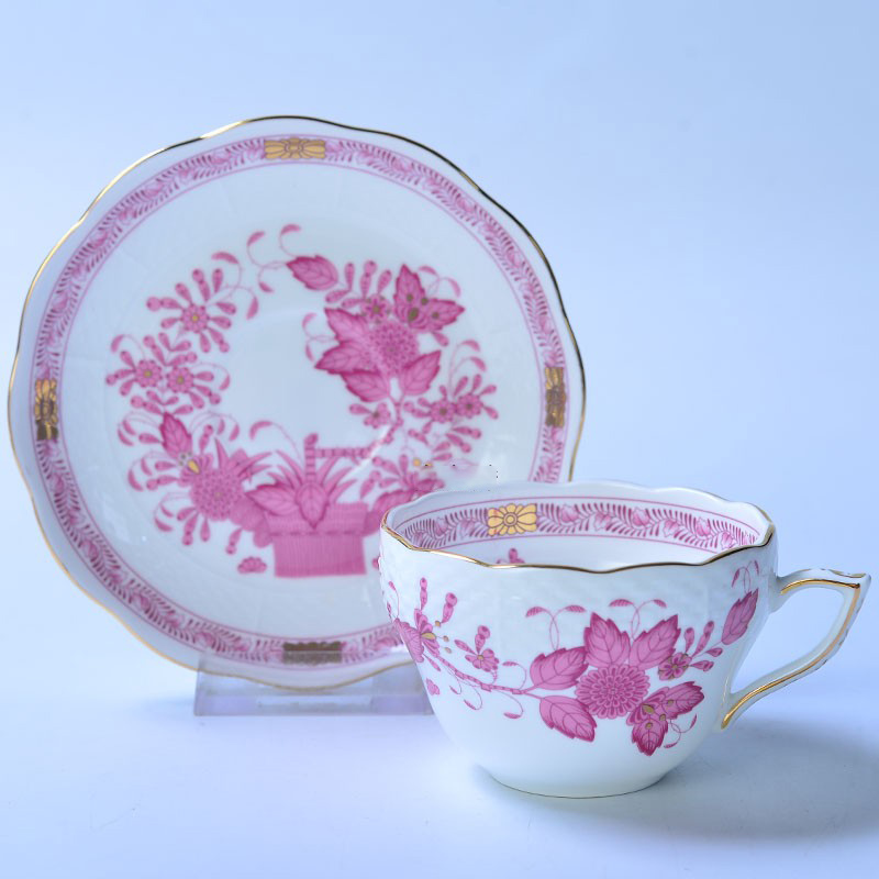Classical Cup and Saucer Flowe - Coffee Tea Gift Basket บทวิจารณ์และราคา