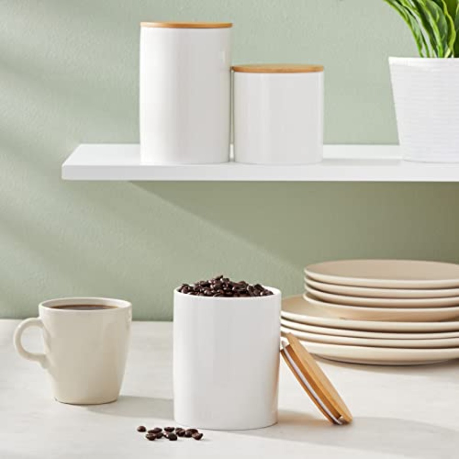 Ceramic Canisters - Coffee Can - Coffee Tea Sugar Canister Set บทวิจารณ์และราคา