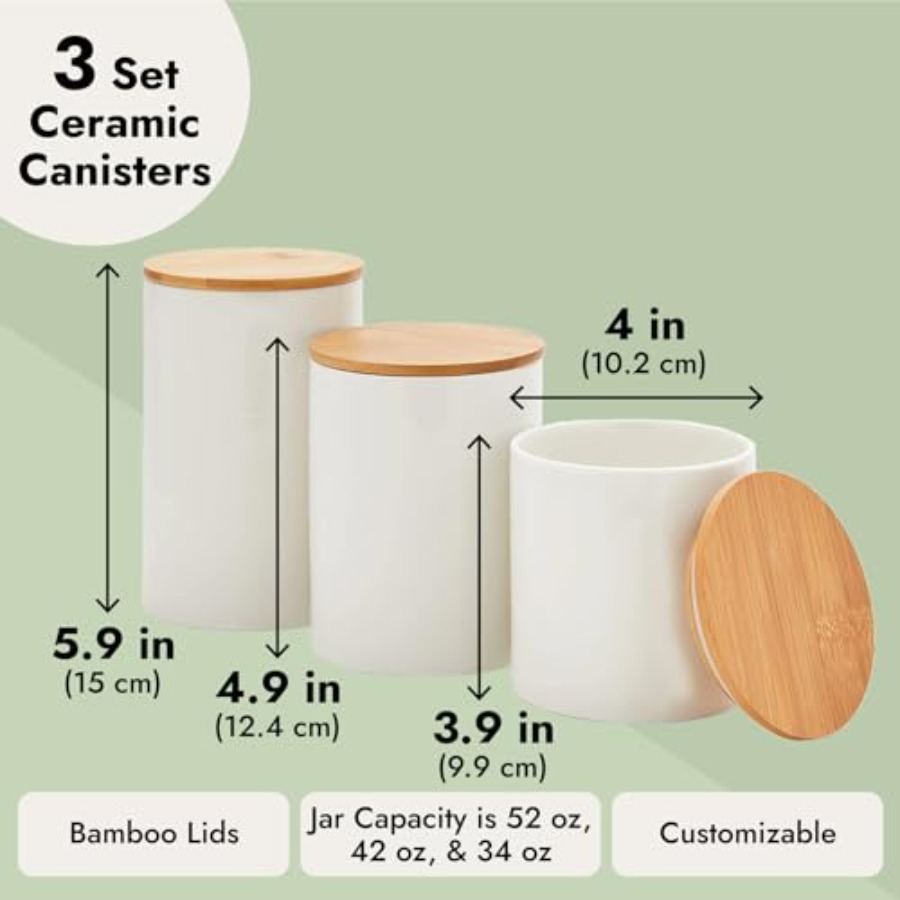 Ceramic Canisters - Coffee Can - Coffee Tea Sugar Canister Set บทวิจารณ์และราคา
