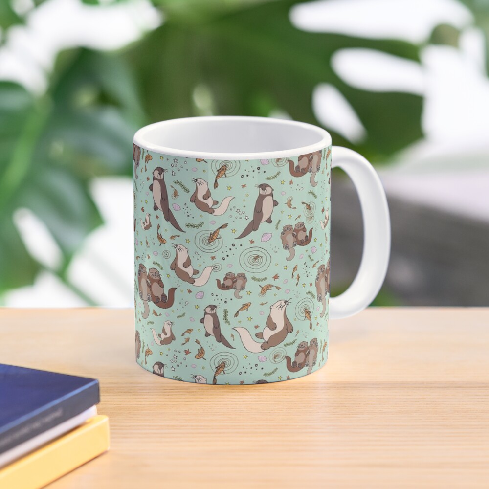 Otters In Blue Classic  Mug Cu - Coffee Tea Images บทวิจารณ์และราคา