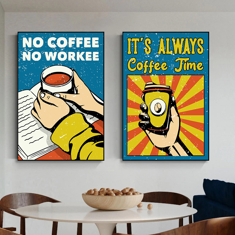 1pc frameless American Style V - Coffee Tea Poster บทวิจารณ์และราคา