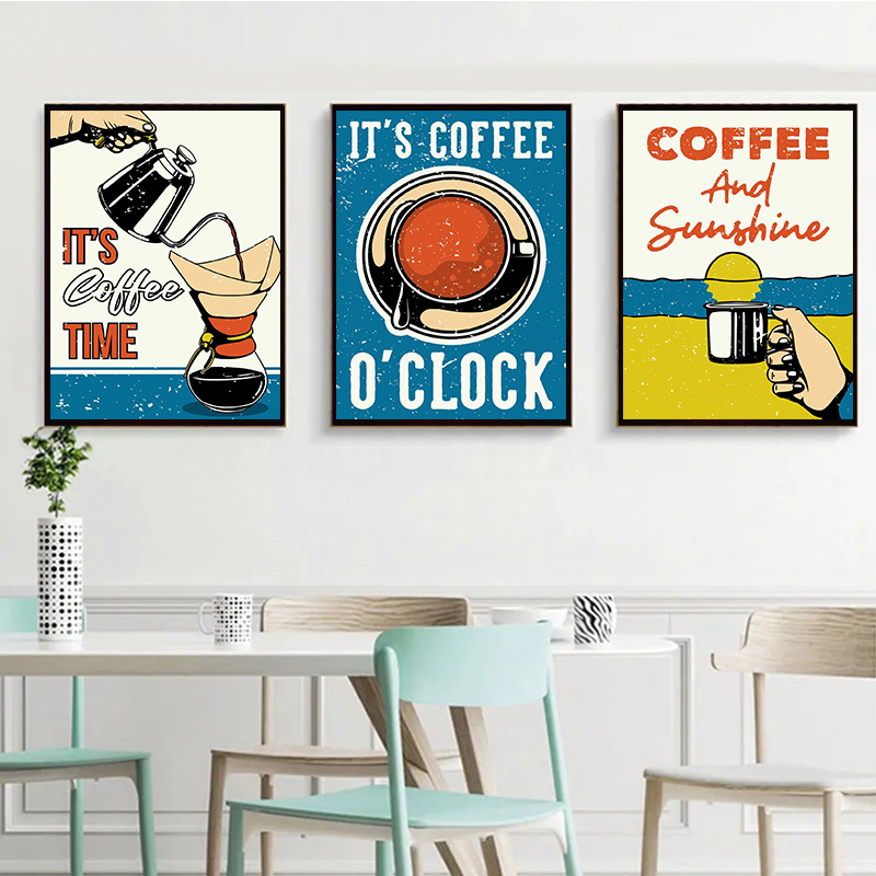 1pc frameless American Style V - Coffee Tea Poster บทวิจารณ์และราคา