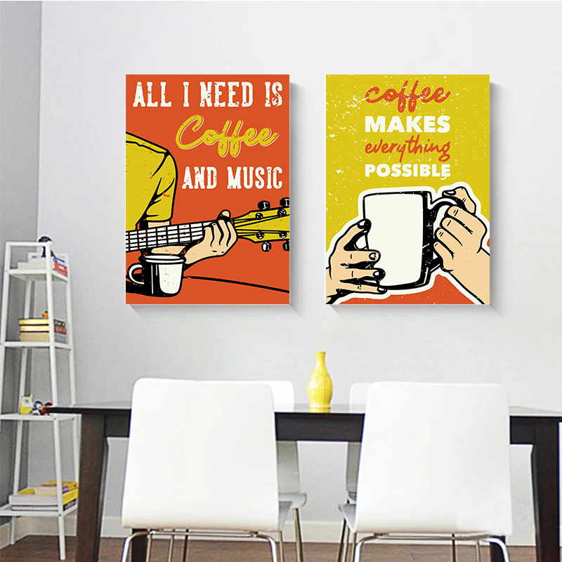 1pc frameless American Style V - Coffee Tea Poster บทวิจารณ์และราคา