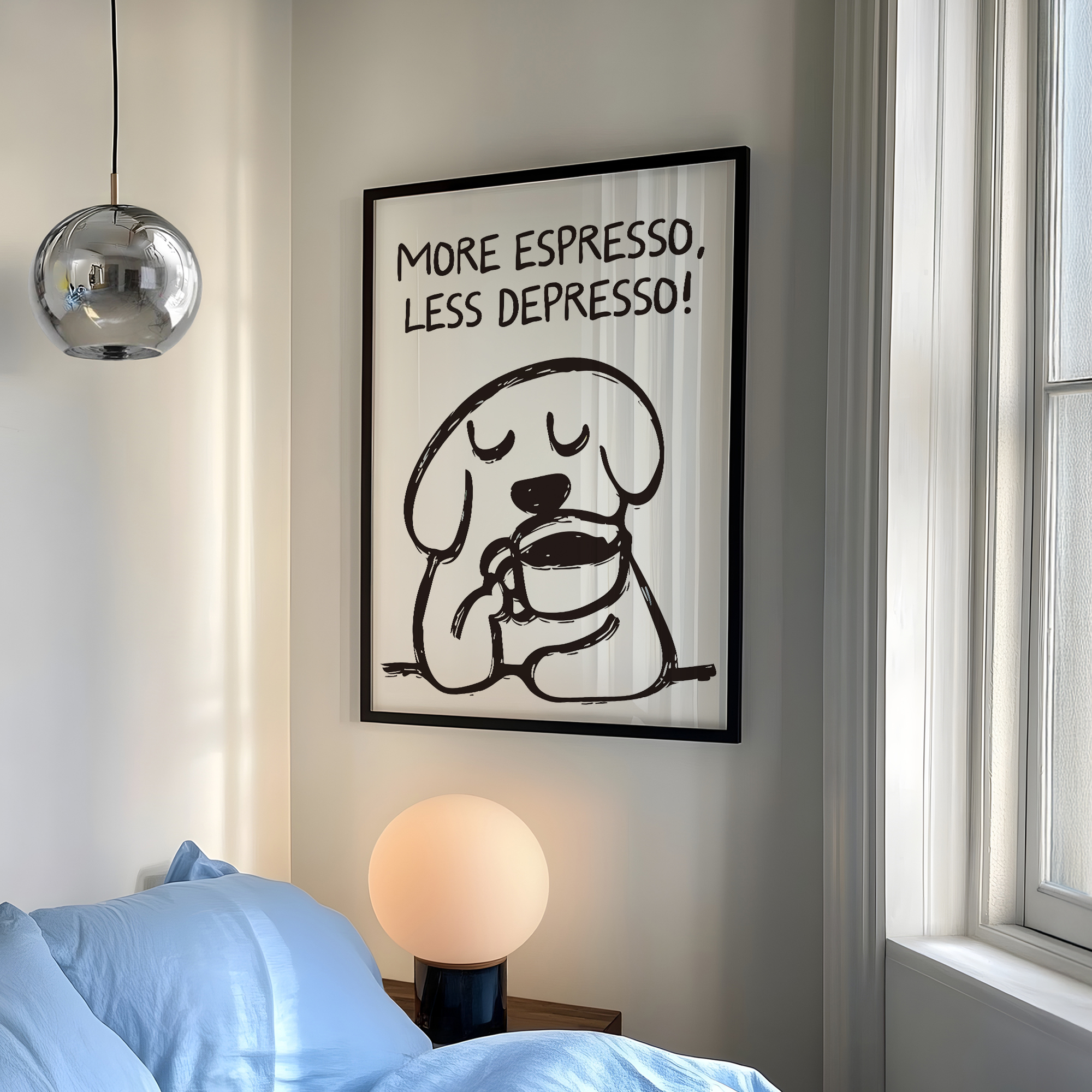 Retro More Espresso Less Depre - Coffee Tea Poster บทวิจารณ์และราคา