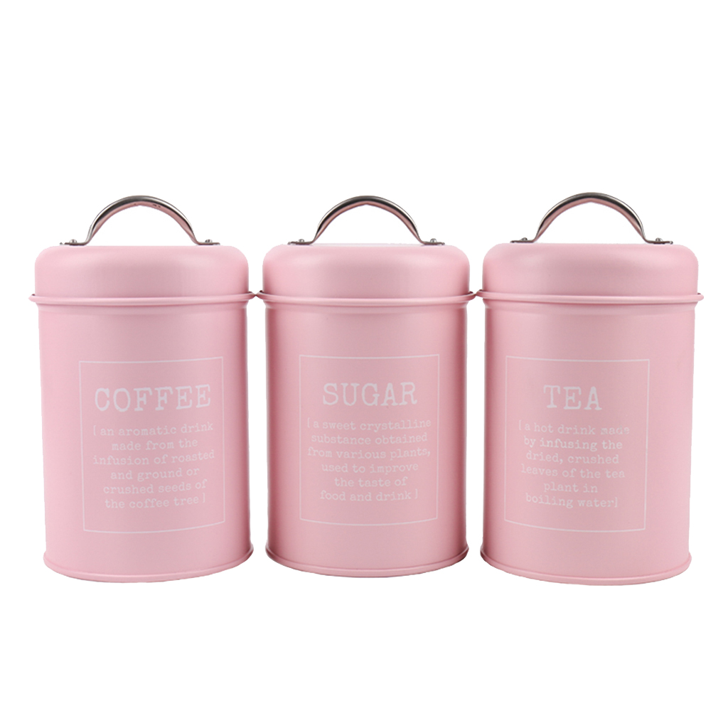 Set of 3 Canister Iron Kitchen - Coffee Tea Sugar Canister Set บทวิจารณ์และราคา