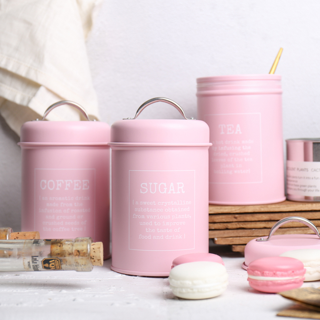Set of 3 Canister Iron Kitchen - Coffee Tea Sugar Canister Set บทวิจารณ์และราคา
