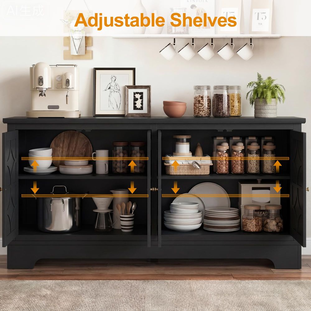 Sideboard Buffet Cabinet with  - Coffee & Tea Difabis บทวิจารณ์และราคา