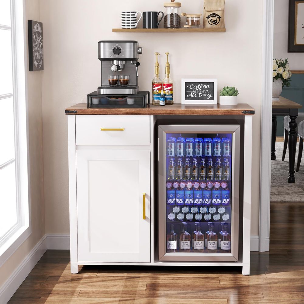 Coffee Bar with Mini Fridge Sp - Coffee & Tea Difabis บทวิจารณ์และราคา