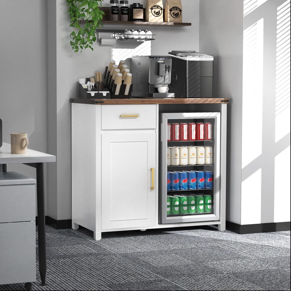 Coffee Bar with Mini Fridge Sp - Coffee & Tea Difabis บทวิจารณ์และราคา